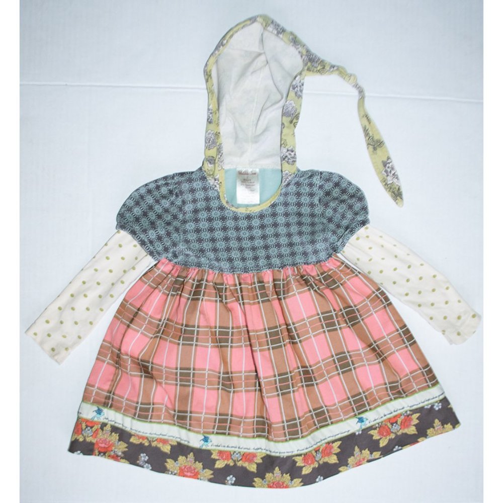 Matilda Jane Hooded Dress Floral Plaid Toile